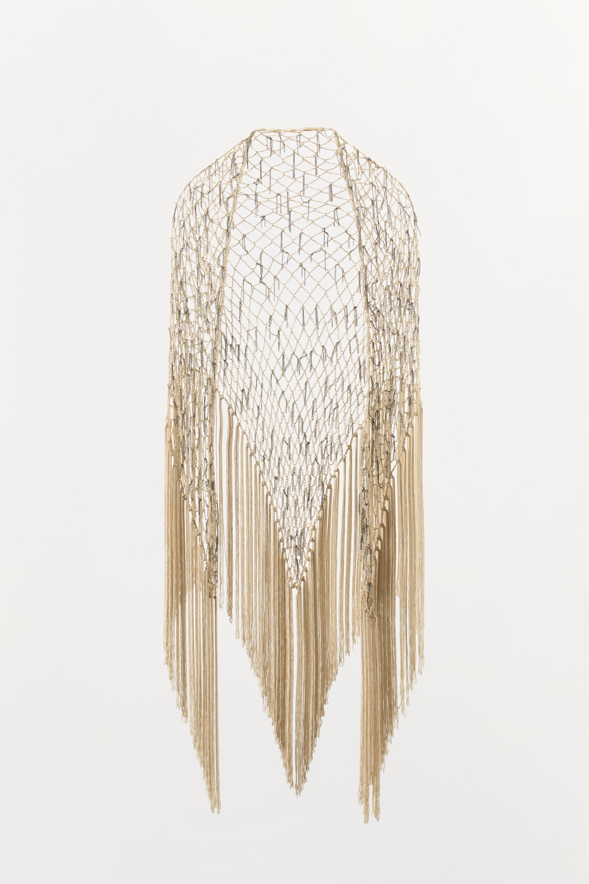 FRINGED CHAIN MULTI-POSITION SCARF